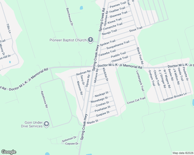 map of restaurants, bars, coffee shops, grocery stores, and more near 130 Mohave Road in Crawfordville