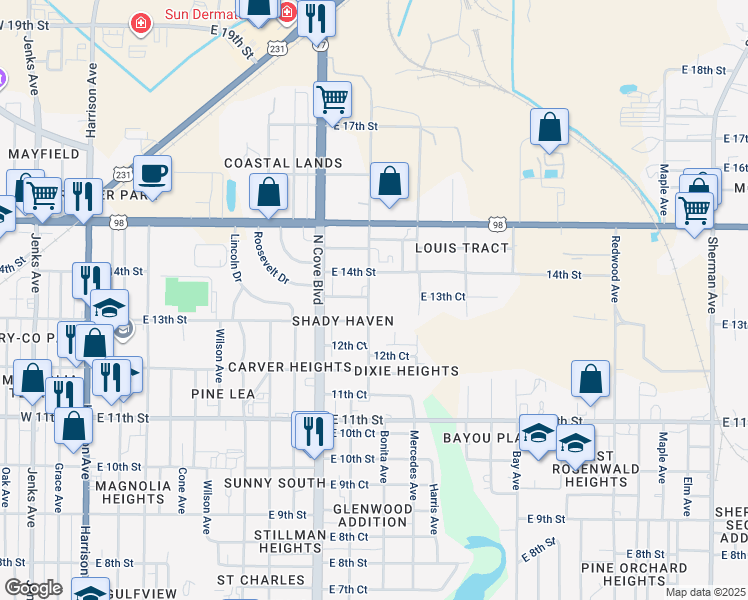 map of restaurants, bars, coffee shops, grocery stores, and more near in Panama City