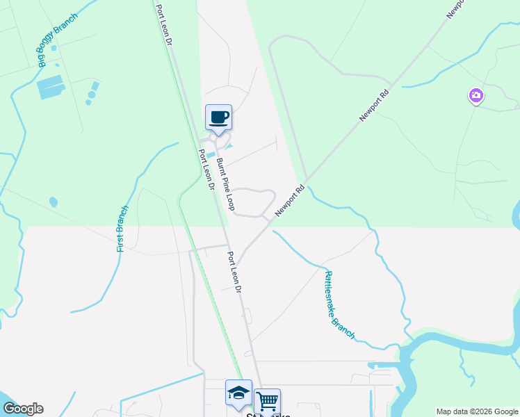 map of restaurants, bars, coffee shops, grocery stores, and more near 135 Burnt Pine Loop in Saint Marks