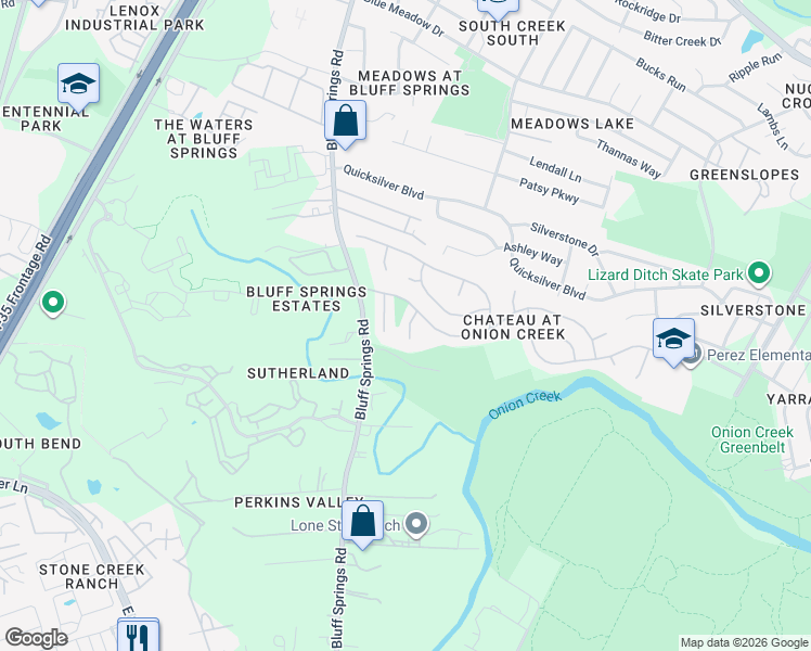 map of restaurants, bars, coffee shops, grocery stores, and more near 7812 Ardmore Circle in Austin