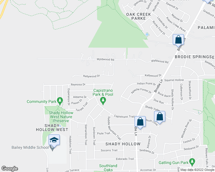 map of restaurants, bars, coffee shops, grocery stores, and more near 3905 Reynosa Drive in Austin