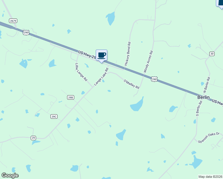 map of restaurants, bars, coffee shops, grocery stores, and more near 305 O'Malley Road in Brenham