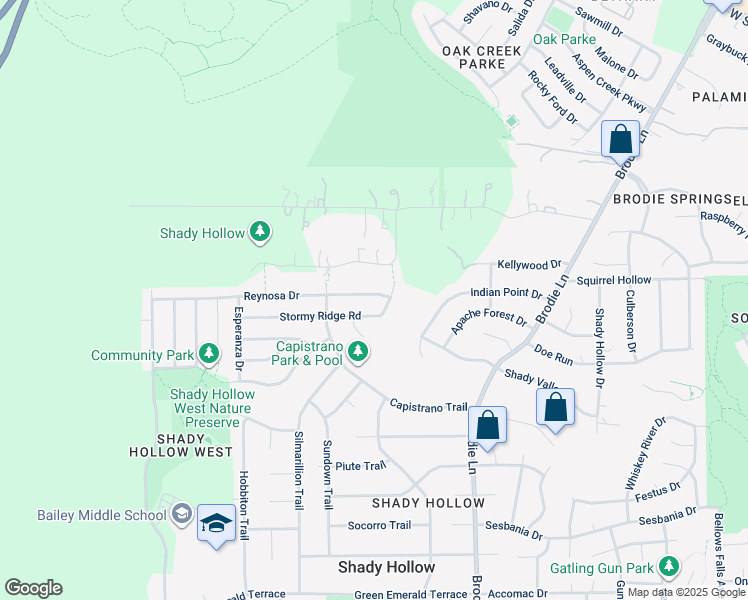 map of restaurants, bars, coffee shops, grocery stores, and more near 3905 Reynosa Drive in Austin