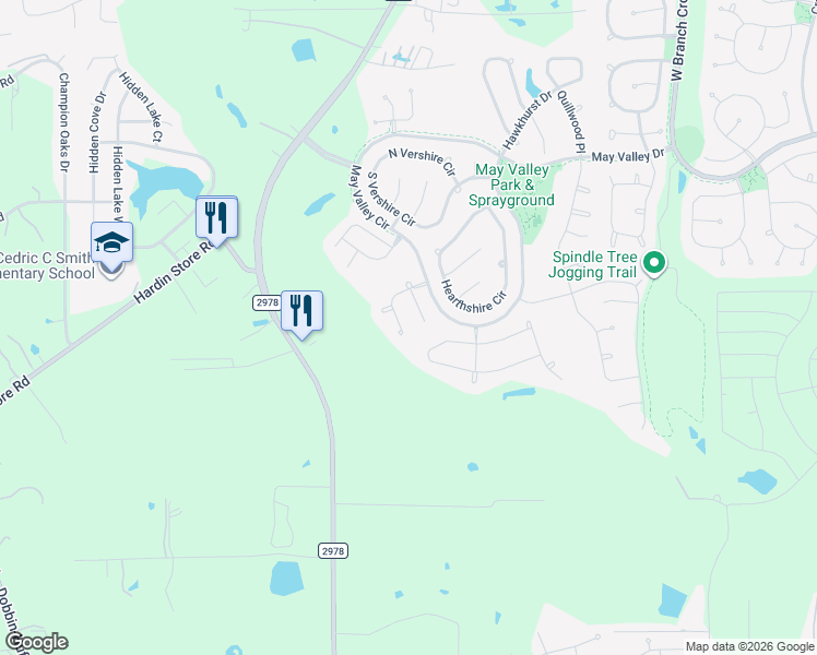 map of restaurants, bars, coffee shops, grocery stores, and more near 10 Golden Orchard Place in Magnolia