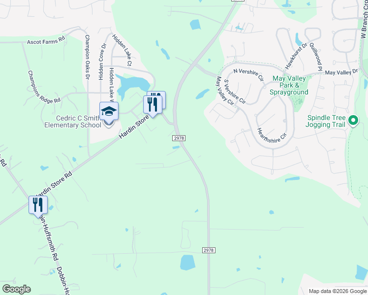 map of restaurants, bars, coffee shops, grocery stores, and more near 28717 Farm to Market Road 2978 in Magnolia