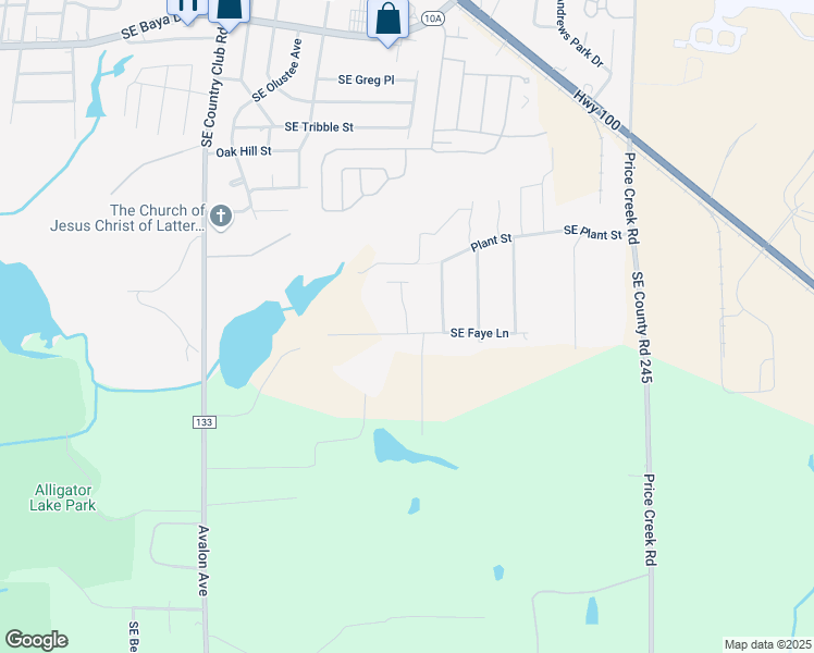 map of restaurants, bars, coffee shops, grocery stores, and more near 102 Southeast Jolene Way in Lake City