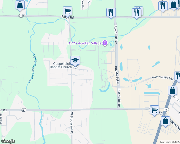 map of restaurants, bars, coffee shops, grocery stores, and more near 136 Hummingbird Lane in Lafayette