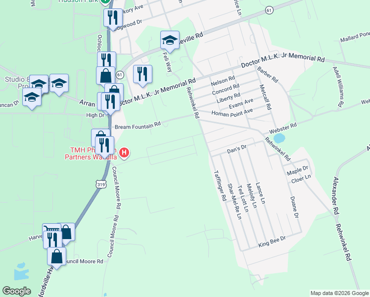 map of restaurants, bars, coffee shops, grocery stores, and more near in Crawfordville