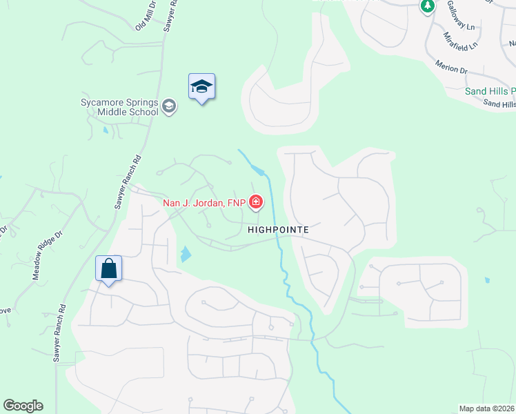 map of restaurants, bars, coffee shops, grocery stores, and more near Mountain Laurel Way in Austin