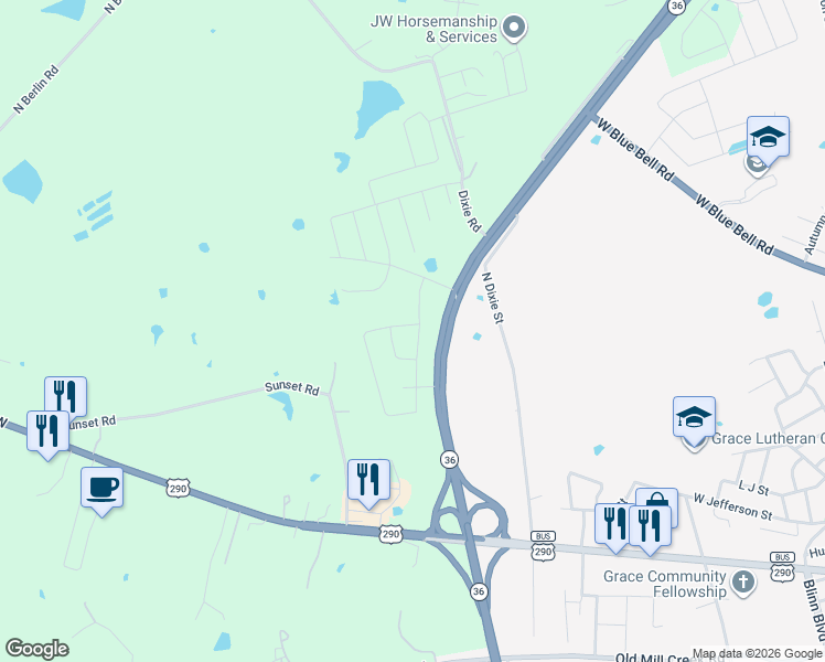 map of restaurants, bars, coffee shops, grocery stores, and more near 915 Wild Vine Pass in Brenham
