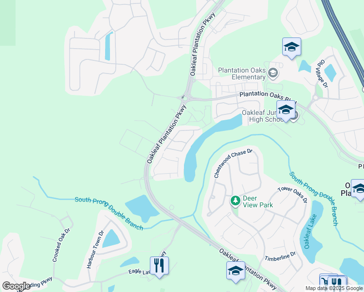 map of restaurants, bars, coffee shops, grocery stores, and more near 418 Sunstone Court in Orange Park