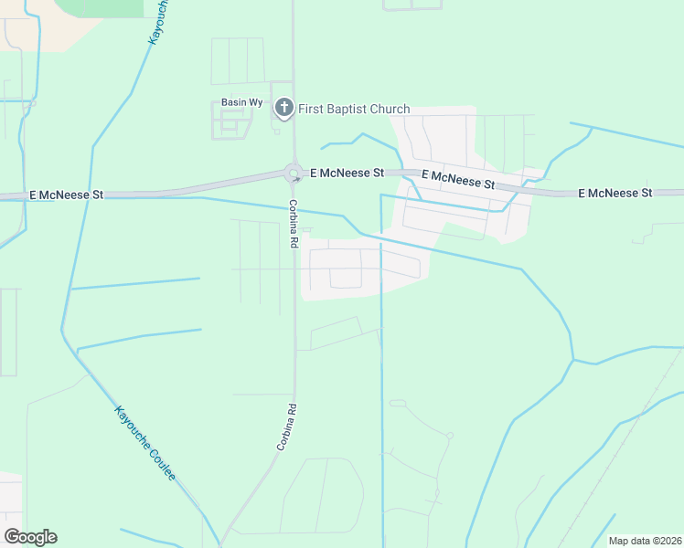 map of restaurants, bars, coffee shops, grocery stores, and more near East McNeese Street in Lake Charles