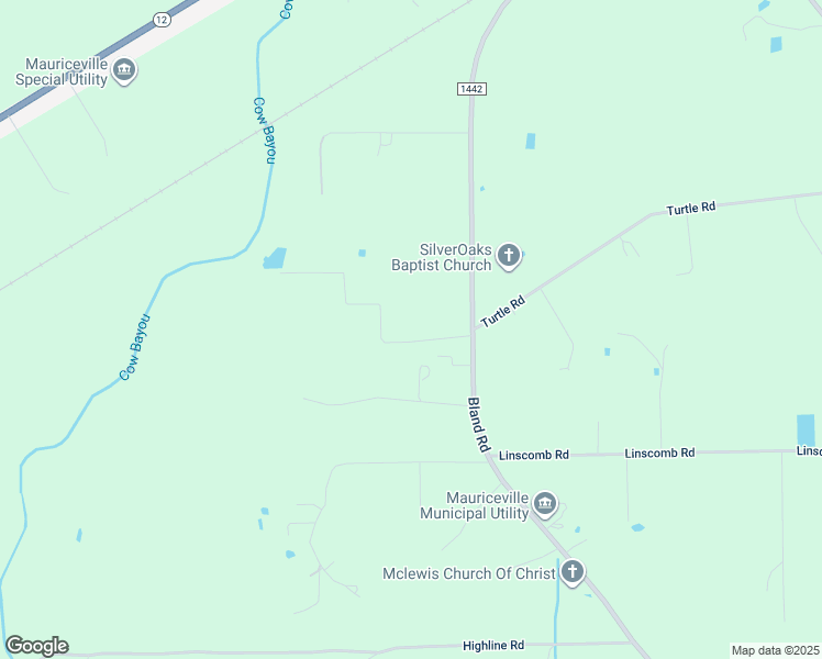 map of restaurants, bars, coffee shops, grocery stores, and more near 16391 Fm 1442 in Orange