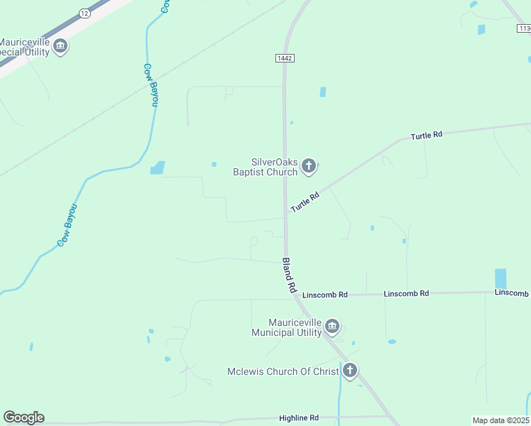 map of restaurants, bars, coffee shops, grocery stores, and more near 16391 Fm 1442 in Orange