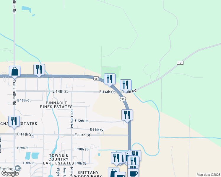 map of restaurants, bars, coffee shops, grocery stores, and more near 4138 Tyndall Parkway in Panama City