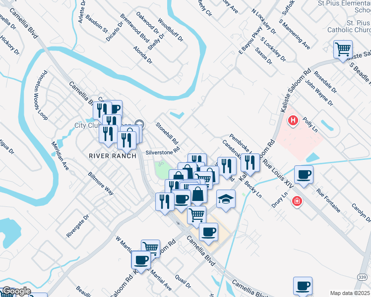 map of restaurants, bars, coffee shops, grocery stores, and more near 183 Steiner Road in Lafayette