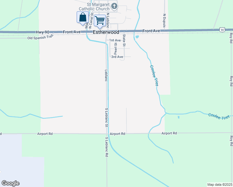 map of restaurants, bars, coffee shops, grocery stores, and more near in Estherwood