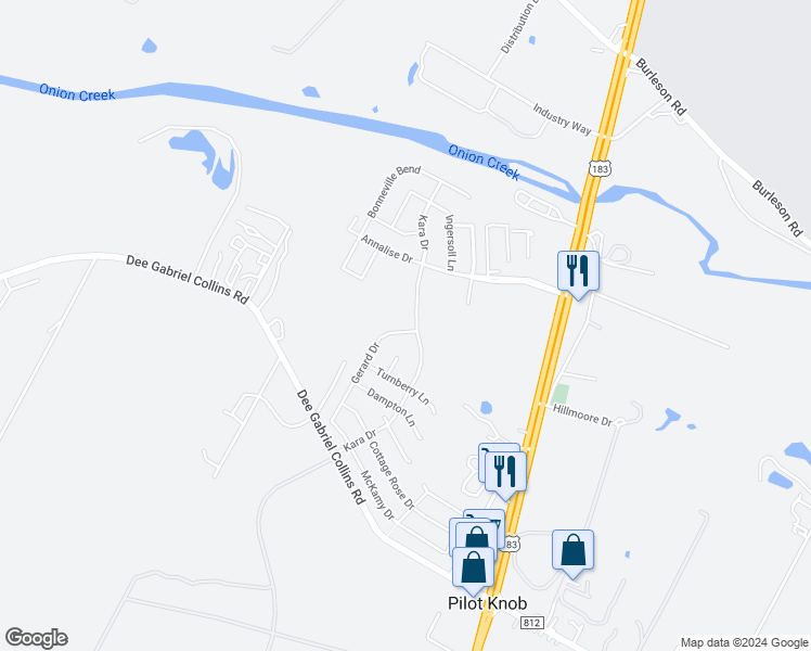 map of restaurants, bars, coffee shops, grocery stores, and more near 5604 Gerard Drive in Austin