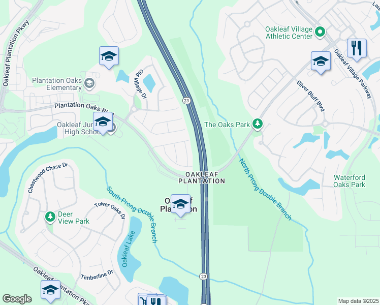 map of restaurants, bars, coffee shops, grocery stores, and more near 633 Reese Avenue in Orange Park