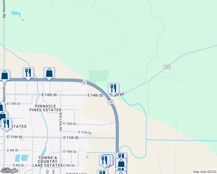 map of restaurants, bars, coffee shops, grocery stores, and more near 4138 Tyndall Parkway in Panama City