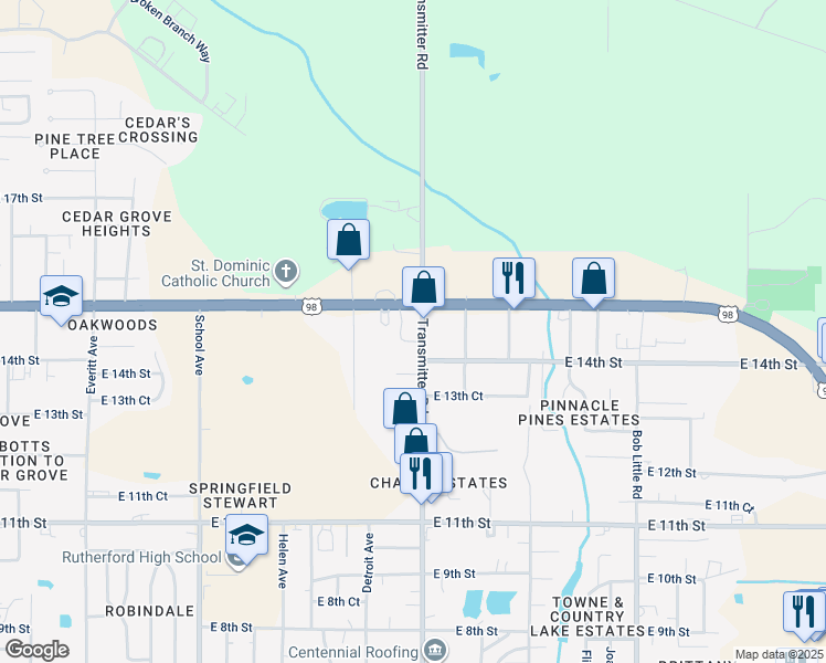 map of restaurants, bars, coffee shops, grocery stores, and more near 1437 Transmitter Road in Panama City