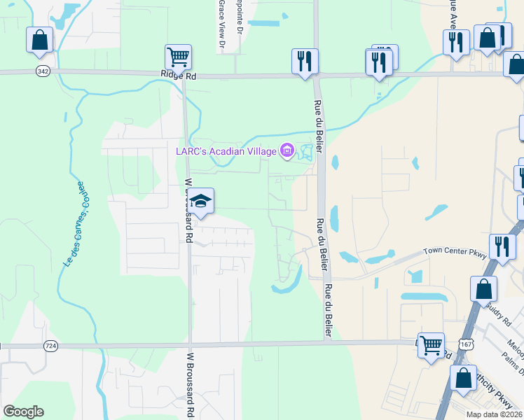 map of restaurants, bars, coffee shops, grocery stores, and more near 300 New Hope Rd in Lafayette