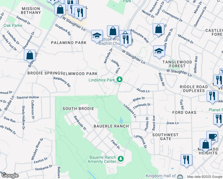 map of restaurants, bars, coffee shops, grocery stores, and more near 2900 Wadsworth Way in Austin