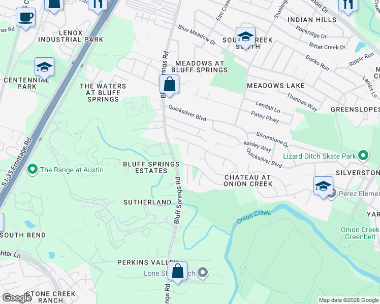 map of restaurants, bars, coffee shops, grocery stores, and more near 7717 Bellehaven Court in Austin