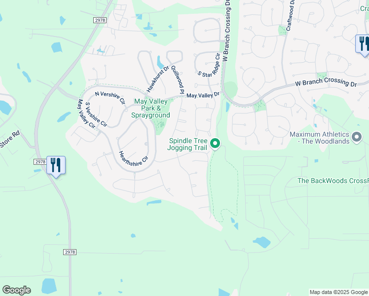 map of restaurants, bars, coffee shops, grocery stores, and more near 22 Trailing Lantana Place in Magnolia