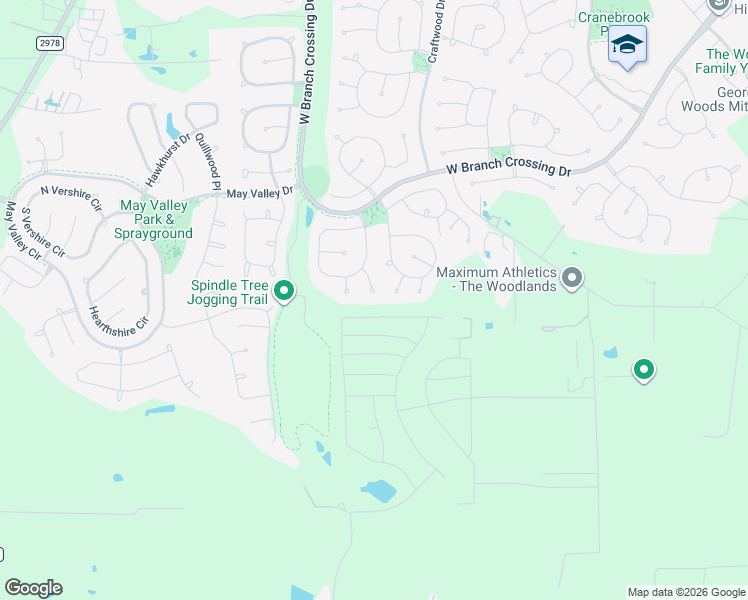 map of restaurants, bars, coffee shops, grocery stores, and more near 2 Cordella Place in Spring