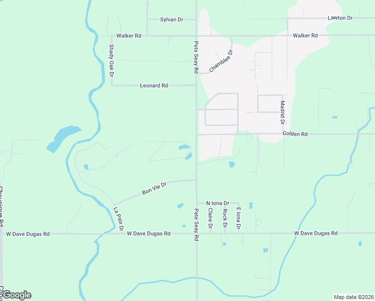 map of restaurants, bars, coffee shops, grocery stores, and more near 4900-5042 Pete Seay Road in Sulphur