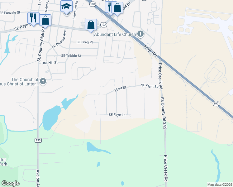 map of restaurants, bars, coffee shops, grocery stores, and more near 126 Opal Road in Lake City
