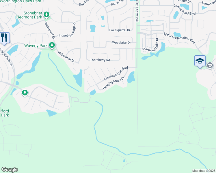 map of restaurants, bars, coffee shops, grocery stores, and more near 4303 Hanging Moss Drive in Orange Park