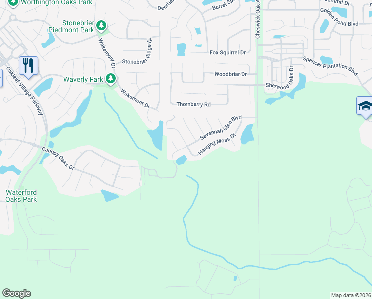 map of restaurants, bars, coffee shops, grocery stores, and more near 664 Morning Mist Way in Orange Park