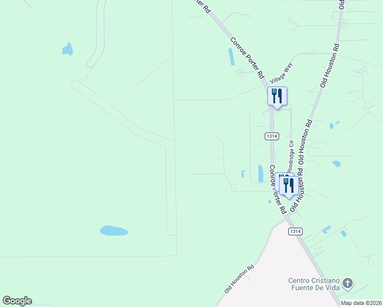map of restaurants, bars, coffee shops, grocery stores, and more near 16243 Westwood Drive in Conroe