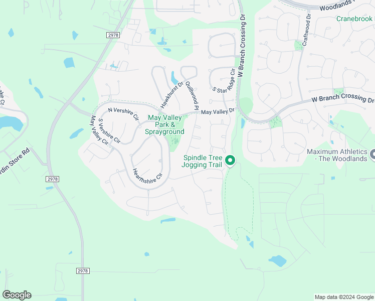 map of restaurants, bars, coffee shops, grocery stores, and more near 165 Bloomhill Place in Magnolia