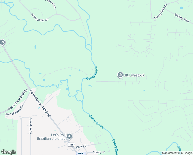 map of restaurants, bars, coffee shops, grocery stores, and more near 22115 Brook Forest Rd in New Caney