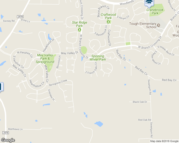 map of restaurants, bars, coffee shops, grocery stores, and more near 91 East French Oaks Circle in The Woodlands