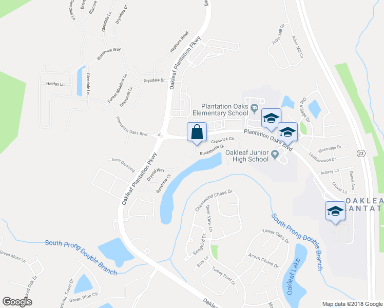 map of restaurants, bars, coffee shops, grocery stores, and more near 3740-1 Creswick Circle in Orange Park