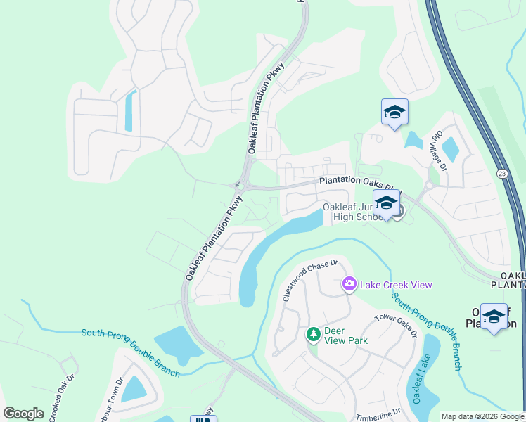 map of restaurants, bars, coffee shops, grocery stores, and more near 596 Crystal Way in Orange Park