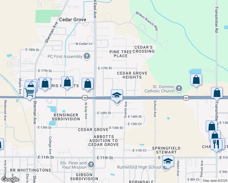 map of restaurants, bars, coffee shops, grocery stores, and more near 1518 Bob Loftin Road in Panama City