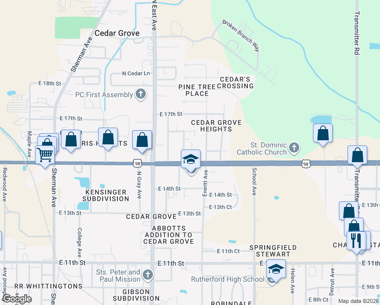 map of restaurants, bars, coffee shops, grocery stores, and more near 1518 Bob Loftin Road in Panama City