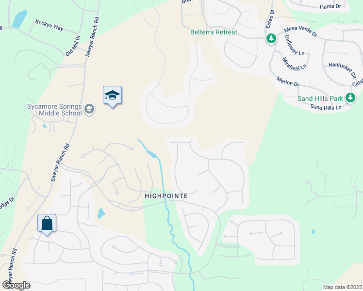 map of restaurants, bars, coffee shops, grocery stores, and more near 168 Rocky Spot Drive in Austin