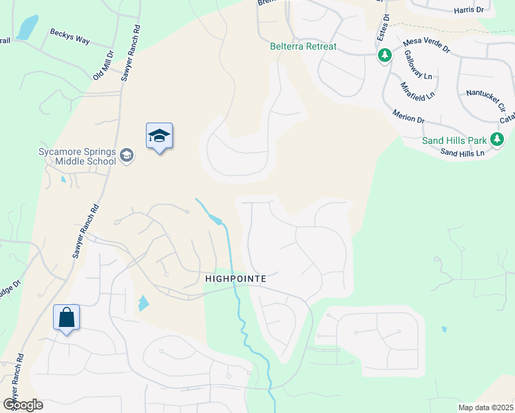 map of restaurants, bars, coffee shops, grocery stores, and more near 168 Rocky Spot Drive in Austin