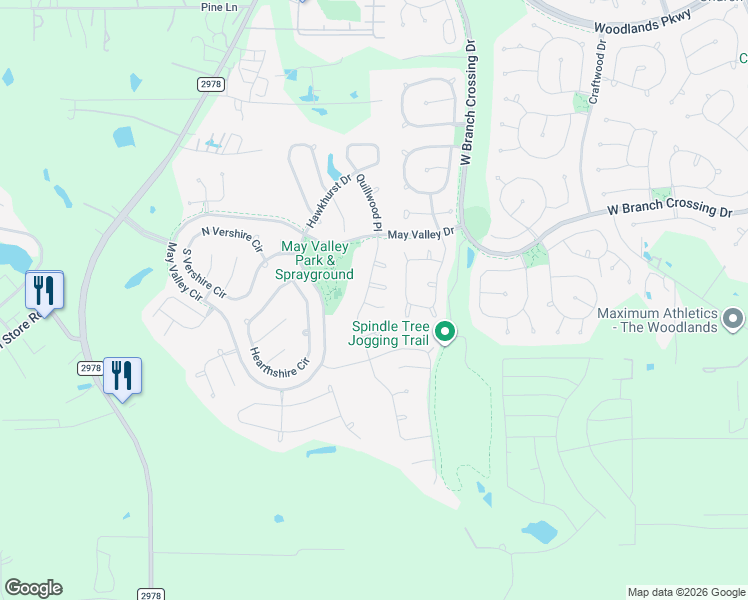 map of restaurants, bars, coffee shops, grocery stores, and more near 38 Whitekirk Place in Magnolia