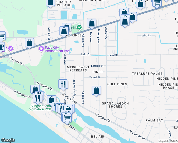 map of restaurants, bars, coffee shops, grocery stores, and more near 2500-2598 Anne Avenue in Panama City