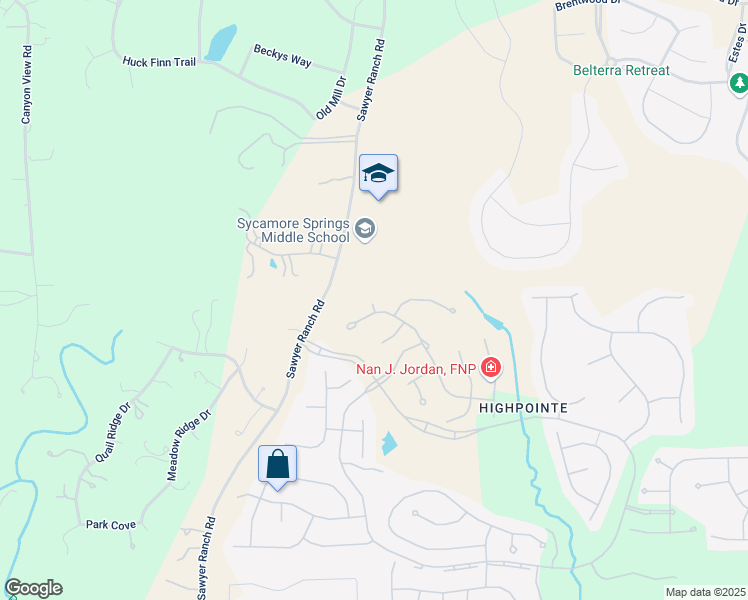 map of restaurants, bars, coffee shops, grocery stores, and more near 116 Big Sky Cove in Austin