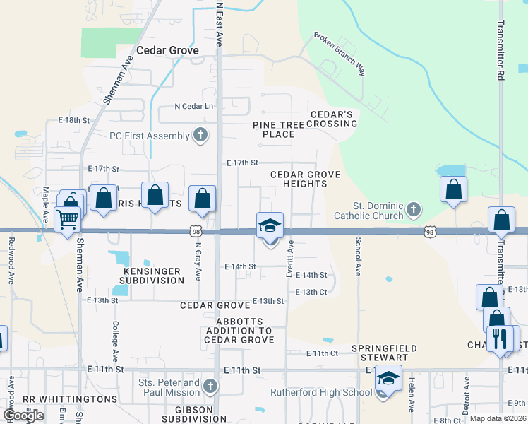 map of restaurants, bars, coffee shops, grocery stores, and more near 1518 Bob Loftin Road in Panama City
