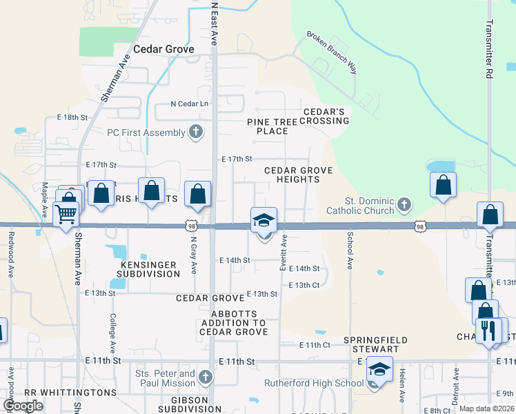 map of restaurants, bars, coffee shops, grocery stores, and more near 1518 Bob Loftin Road in Panama City