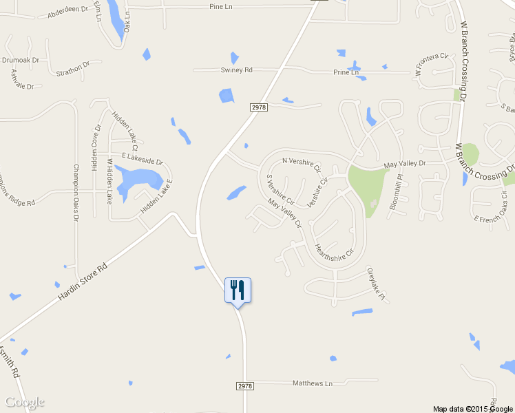 map of restaurants, bars, coffee shops, grocery stores, and more near 38 Spotted Lily Way in Magnolia